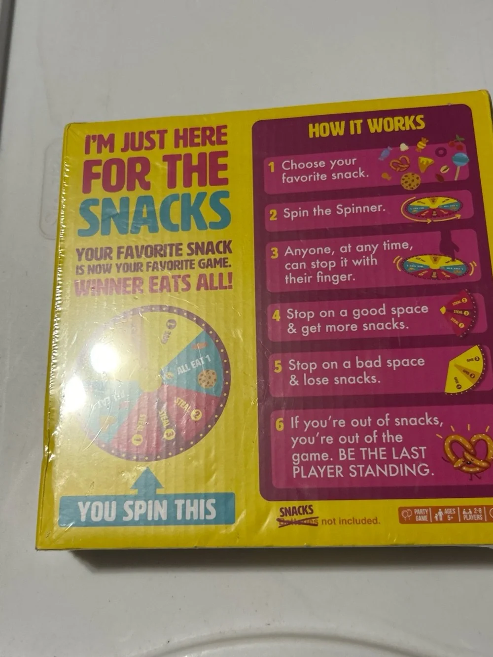 Explosive Fun: I'm Just Here for the Snacks Party Game - Yellow & Purple